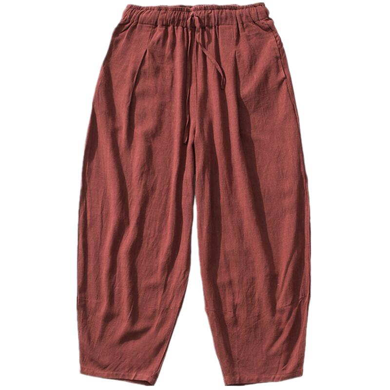 Summer Clothing Men Linen - Calças masculinas de harém de linho