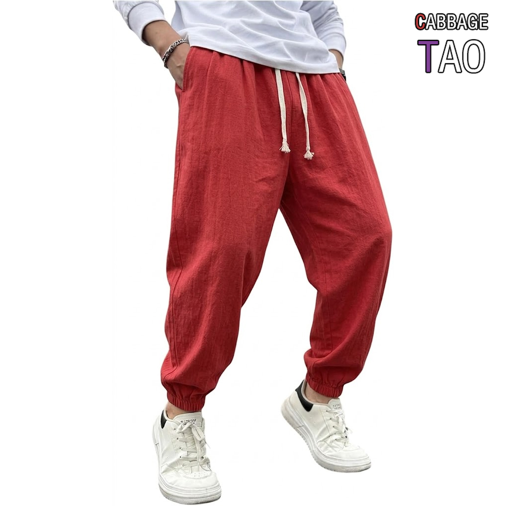 Summer Hiking Clothing - Calças Harem Masculinas de Algodão e