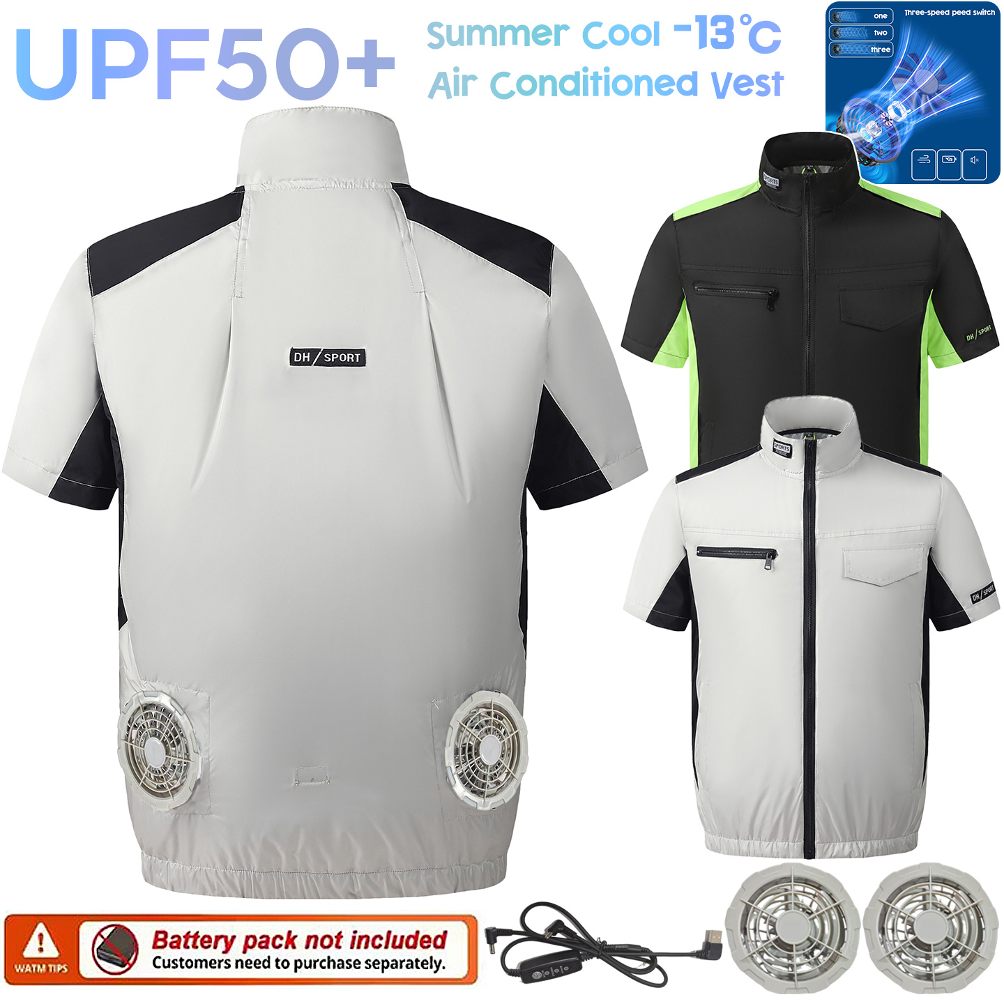 Summer Hiking Clothing - Colete de Resfriamento com Ventilador para