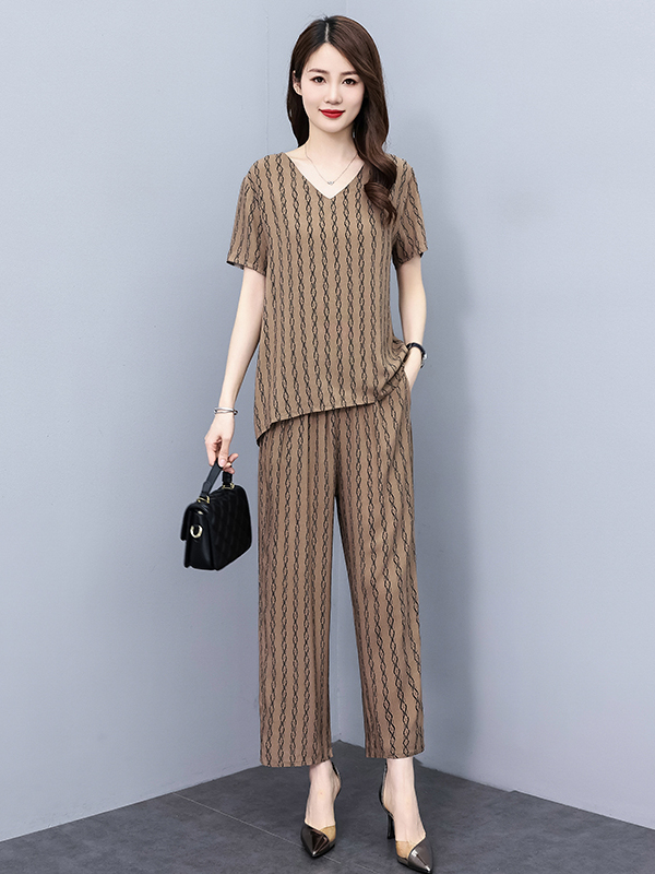 Summer Clothing Over 60 - Conjunto de Verão Novo Estilo Coreano