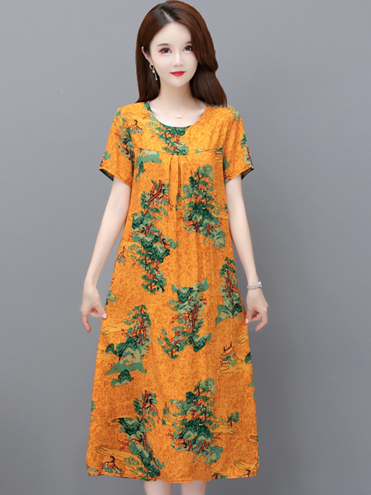 Summer Clothing Over 60 - Vestido Longo Solto de Verão Tamanho