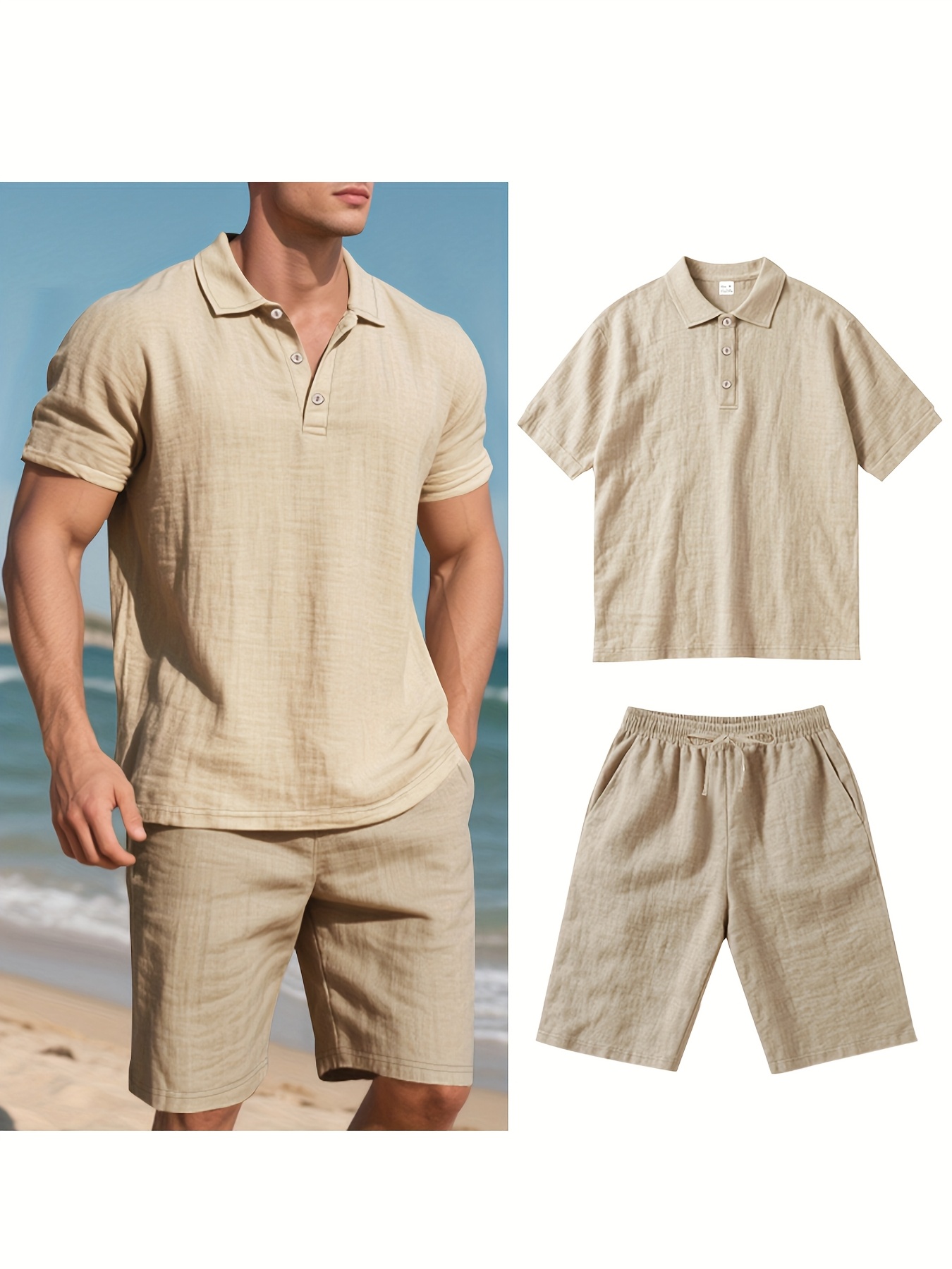 Verão masculino terno moda lin - Summer Clothing Men Linen avaliação e preço