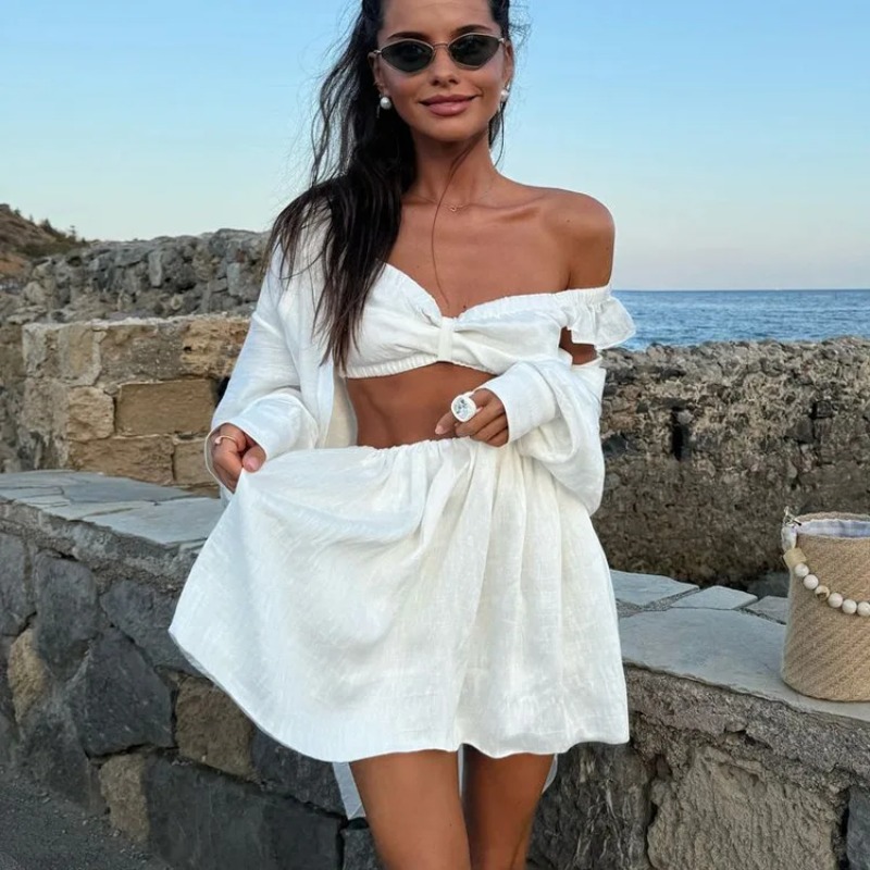 Regata inchado mini saia conju - Summer Clothing Office avaliação e preço