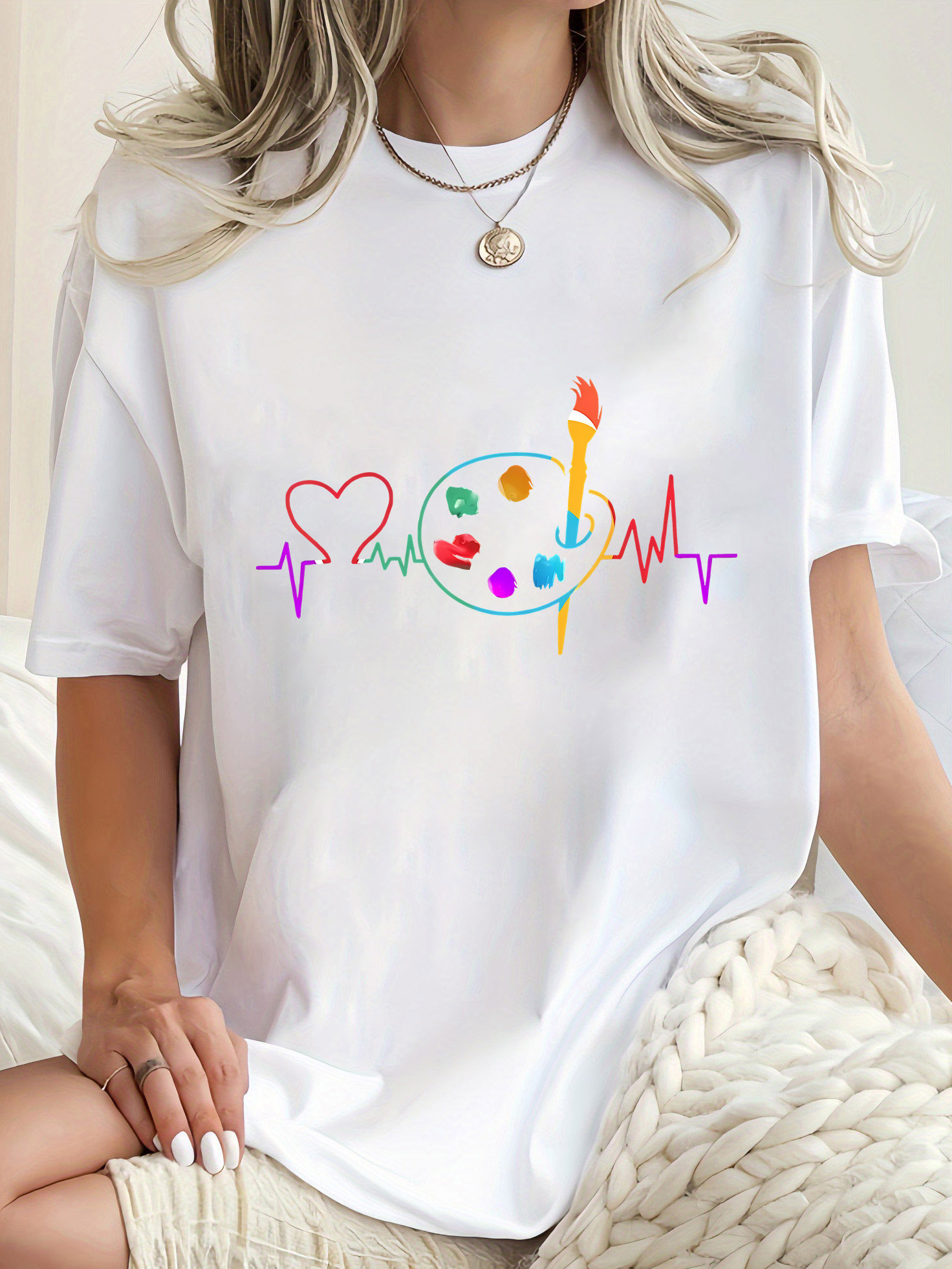 Camiseta Casual Feminina Color - Summer Clothing Color Palette avaliação e preço