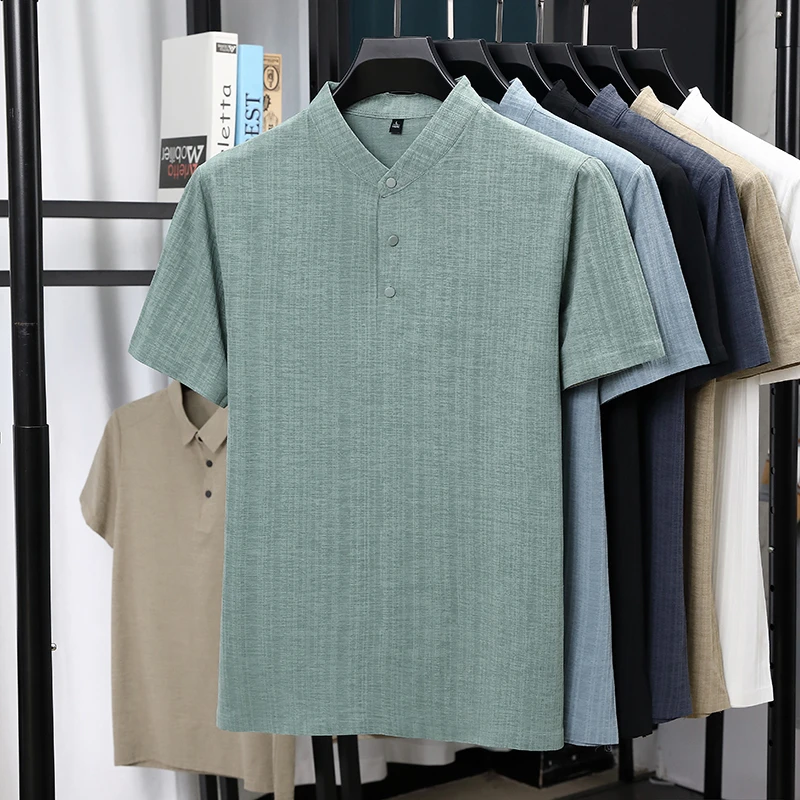 Camisas Masculinas de Linho Te - Summer Clothing Men Linen avaliação e preço