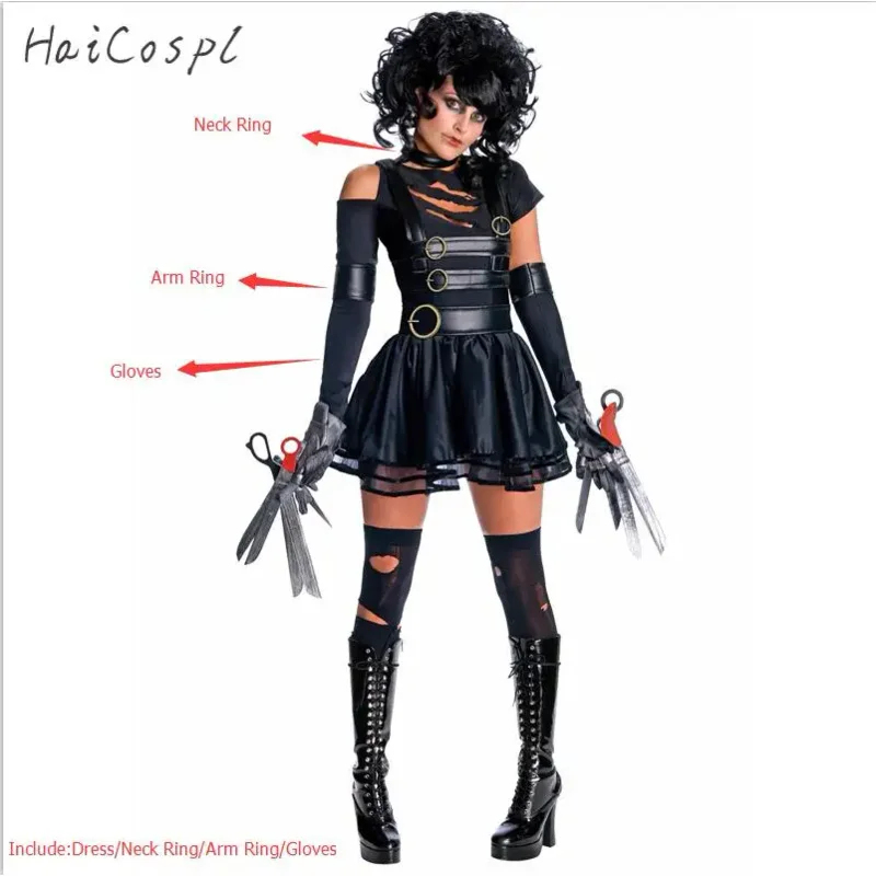 Fantasia de Cosplay Edward Mão - Romper Playsuit Women avaliação e preço