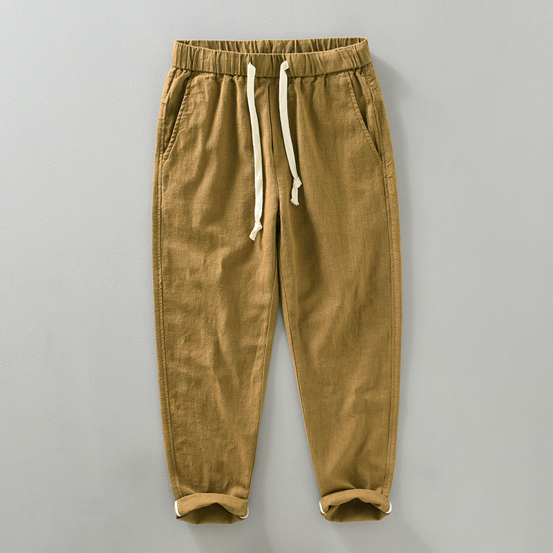Calças Casuais de Algodão e Ra - Summer Clothing Men Linen avaliação e preço