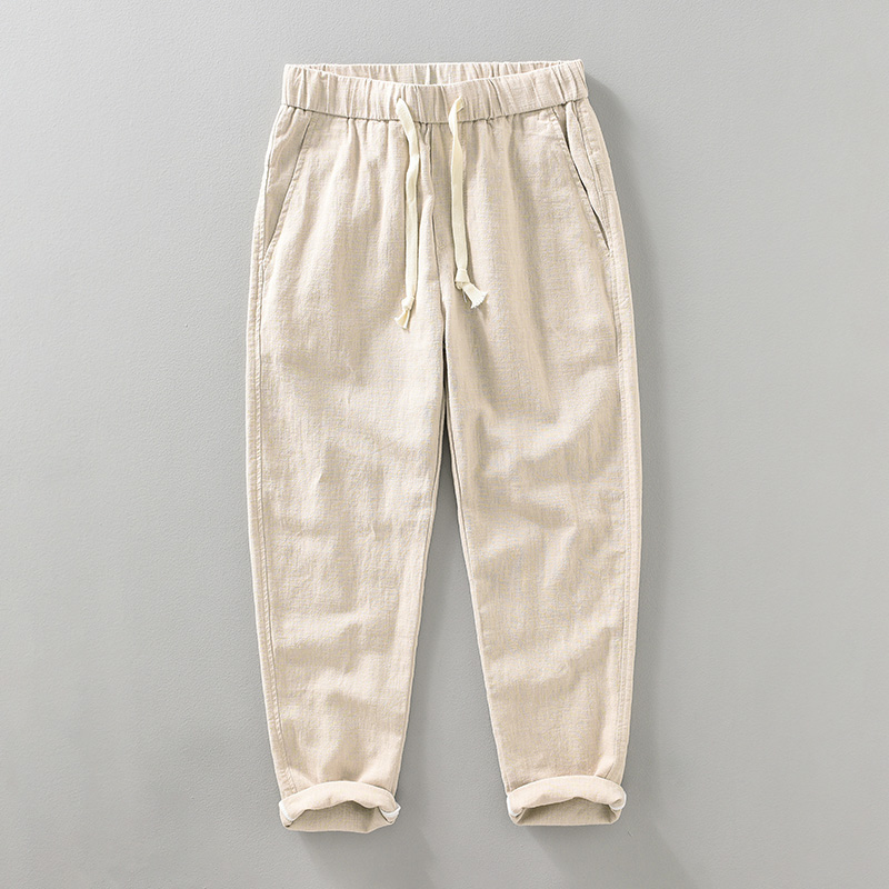 Calças Casuais de Algodão e Ra - Summer Clothing Men Linen avaliação e preço