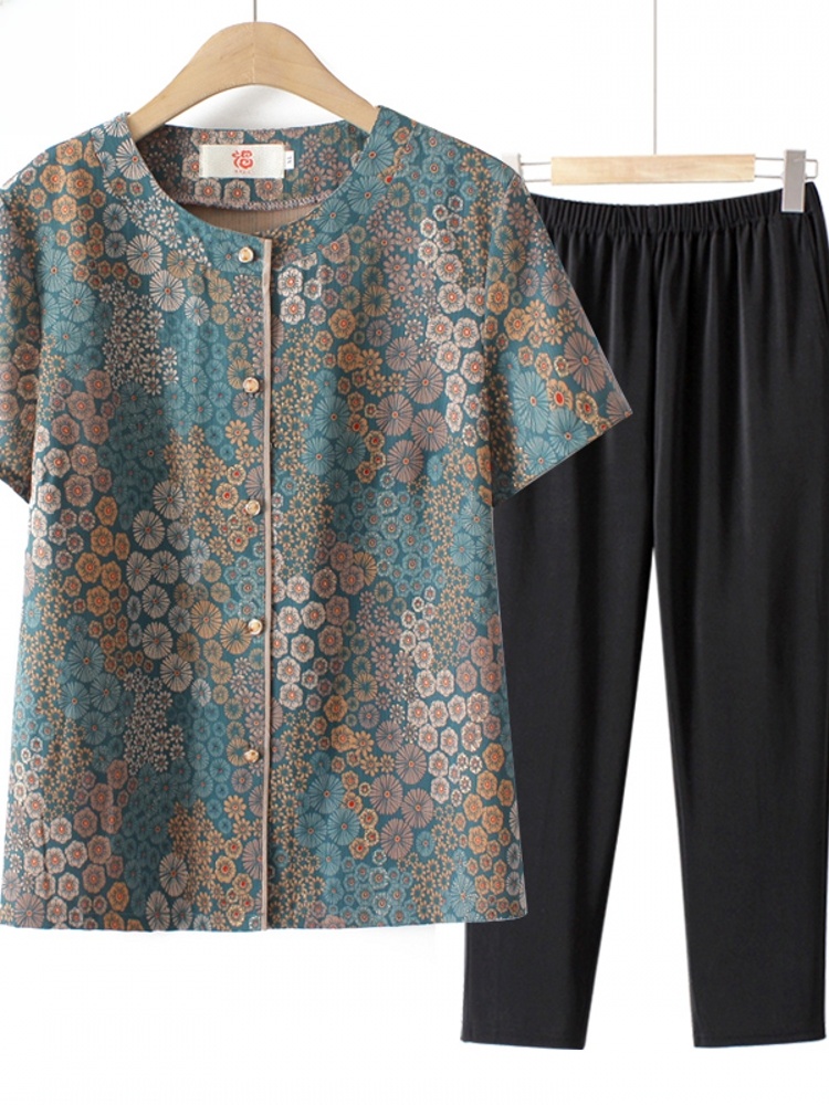Conjunto de Duas Peças Estilo  - Summer Clothing For Women Over 60 avaliação e preço