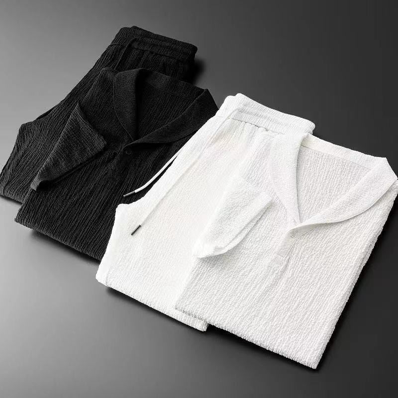Verão ultra-fino de duas peças - Summer Clothing Men Linen avaliação e preço